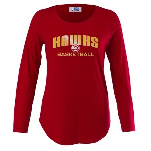 NBA Atlanta Hawks Women's Long Sleeve Crew Neck Fashion T-Shirt - 1 of 4