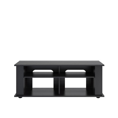 Ravenwood Black Engineered Wood TV Stand with Open Shelves for 55" TVs
