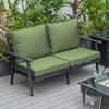 Leisuremod Walbrooke Modern Polyester Loveseat with Black Aluminum Frame and Removable Cushions - 2 of 4