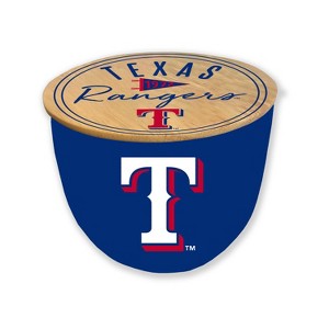 MLB Texas Rangers Script Circle Wood Top 3-Wick Ceramic Candle - 1 of 1