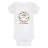 Everyday Kids Christmas Collection 1st Christmas Santa Wreath Baby Onesie – Graphic Bodysuit - 2 of 4
