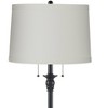 360 Lighting Dyna 58" High Black and Off-White Linen Shade 2-Light Floor Lamp - 2 of 4