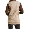 Women's Cable V-neck Sweater Vest - umgee - 3 of 3