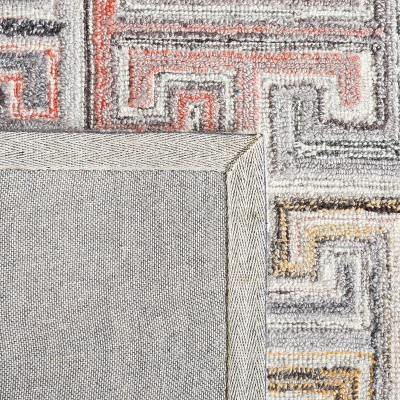 Gray and Rust Hand-Tufted Wool Area Rug