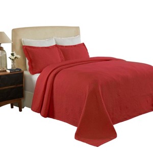 Waves Cotton Matelasse Decorative Bedspread and Pillow Sham Set by Blue Nile Mills - 1 of 4