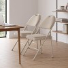 Folding Chairs 2 Pack. Metal Chair with Cushion, Non-Slip Feet Pads, Linen Party Chairs for Indoors and Outdoors Meeting and Dining Room - 2 of 4