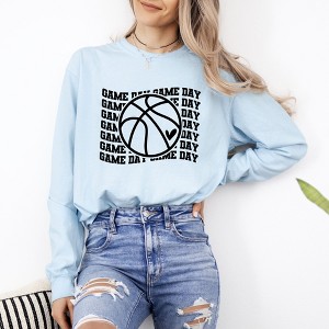 Simply Sage Market Women's Basketball Game Day Stacked Long Sleeve Garment Dyed Tee - 1 of 4