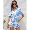 Clearlove Women's 2 Piece Outfits Short Sleeve Button Down Shirts Top High Waist Shorts Set Tracksuit - 2 of 4