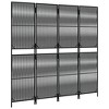 vidaXL Room Divider 4 Panels - Black Poly Rattan Privacy Screen for Garden/Patio/Balcony - Foldable Partition - 4 of 4