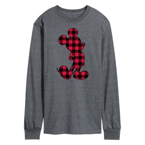 Men's - Disney - Mickey Plaid Long Sleeve Graphic T-Shirt - 1 of 4