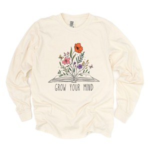 Simply Sage Market Grow Your Mind Floral Garment Dyed Long Sleeve - 1 of 4
