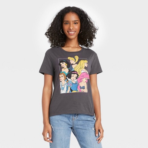 Women S Disney Princess Short Sleeve Graphic T Shirt Black Target