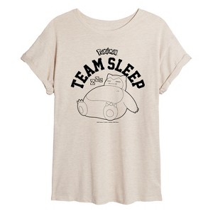 Women's - Pokémon - Snorlax Team Sleep Oversized Graphic T-Shirt - 1 of 4