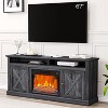 Acekool 67" Farmhouse TV Stand with Electric Fireplace, Remote Control & Adjustable Flames, Storage Cabinets - 2 of 4