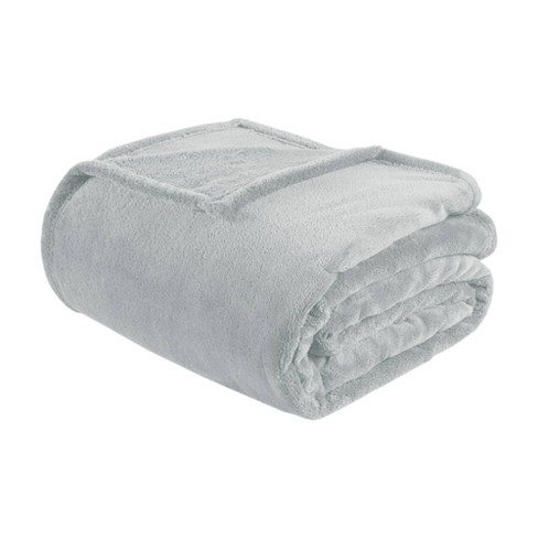 King Microlight Plush Blanket Gray