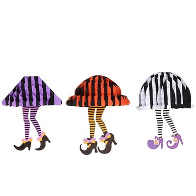 The Lakeside Collection Set of 3 Hanging Witch Legs