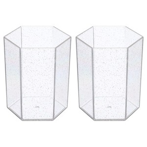 Unique Bargains Acrylic Large Capacity Hexagon Office Home Pencil Holder - 1 of 4