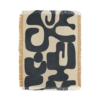 Nadja Modern Abstract Shapes 1 56"x46" Woven Throw Blanket - Deny Designs