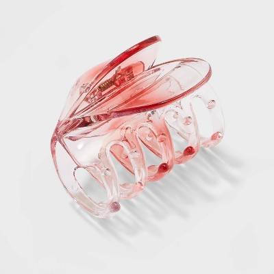Translucent Heart Claw Hair Clip - Wild Fable™ Pink
