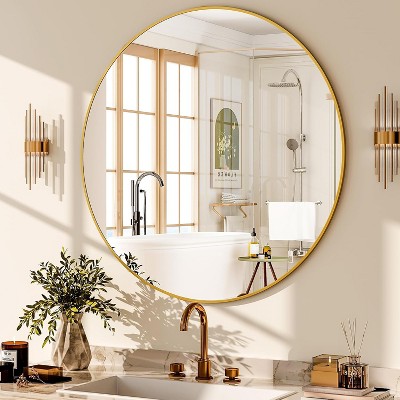 Beautyolove 30"L x 30"W Round Mirror Wall Mounted Circle Mirrors Vanity Mirror