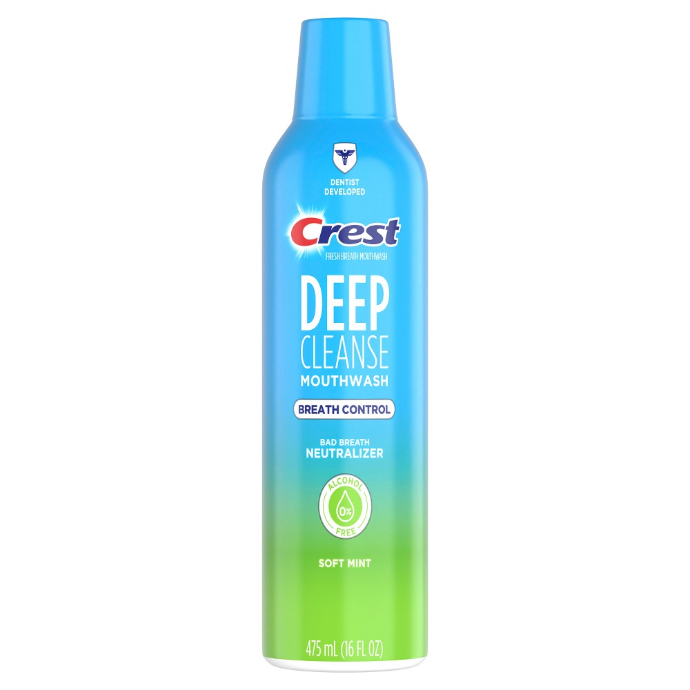 Photos - Toothpaste / Mouthwash Crest Deep Cleanse Breath Control Mouthwash - Soft Mint - 475ml 