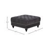Meridian Furniture,Sabrina Grey Velvet Ottoman - 2 of 3