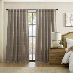 Elrene Sawyer Windowpane Plaid Blackout Window Curtain Panel - Elrene Home Fashions - 1 of 4