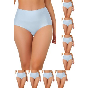 INSPIRE CHIC Women's Tummy Control Unlined High-Waisted Breathable Hipster Underwear 9 Packs - 1 of 4