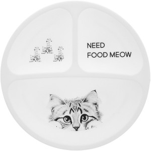 Pavilion Gift Company - Food Meow - Divided Silicone Suction Plate - Dining Plates - 1 of 4