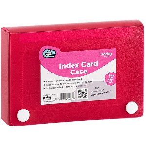 Enday 3" X 5" Index Card Case Holds 5 Tab Dividers, Dark Red - 1 of 4