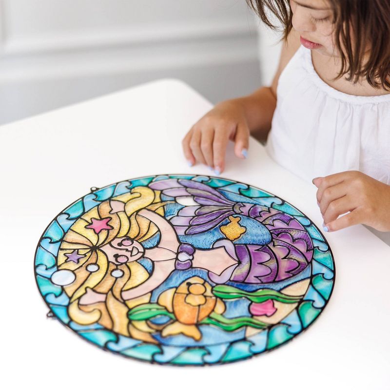 Melissa &#38; Doug Stained Glass Made Easy Activity Kit: Mermaids - 140+ Stickers, 6 of 16