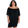 24seven Comfort Apparel Convertible Bodycon Plus Size Mini Dress Ruffled Sleeve - 4 of 4