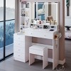 Accent Cabinet Modern Style with LED Mirror and Charging Station for Bedroom Vanity - 3irtyhousy - 2 of 4