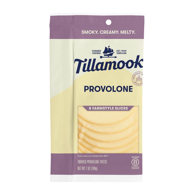 Tillamook Farmstyle Smoked Provolone Cheese Slices - 7oz/8 slices, 1 of 7