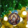 Santa Claus Ornaments 2025 in Stained Glass Style,2025 Christmas Ornaments, Round Fun Ceramic Decoration Gifts (Santa Claus) - 3 of 3