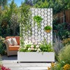 TOAOTBNBO Metal Raised Garden Bed with Squares Pattern, Outdoor Planter Box with Wheels, Modern Privacy Screen for Climbing Plants - 2 of 4