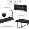 VINGLI 6 FT Narrow Folding Table, Tabletop Folded in Half, Premium Quality HDPE Material and Sturdy Metal Frame,Black - 2 of 4