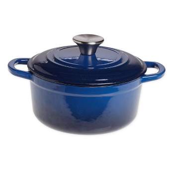 Gibson Our Table 2 Quart Enameled Cast Iron Dutch Oven With Lid In Cobalt