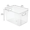 iDesign Storage Bins with Handles for Kitchen, Bathroom, or Office, Set of 2, Clear, Made in USA - 4 of 4