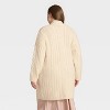 Women's Long Sleeve Cabled Cardigan - A New Day™ Cream - 2 of 3
