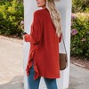 Amaryllis Women's Asymmetrical Hem Long Sleeve Pullover Top with Side Ruffle Detail Relaxed Fit Casual - 3 of 4