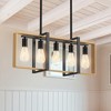 Kitchen Island Lighting£¬5-Light Adjustable Dining Room Light Fixtures, Rattan Frame Pendant Ceiling Chandelier£¬Modern Pendant Lighting - 2 of 4