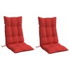 vidaXL Highback Chair Cushions Seat Pad Set of 2 – Red Oxford Fabric, Water-Resistant, 47.2"x19.7"x2.8" – Ideal for Outdoor Patio/Garden Furniture - 3 of 4