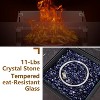 Acekool Square Propane Gas Fire Pit Table Set, Outdoor Patio Table, Wind Guard, Fire Glass Beads, Rain Cover, 50,000 BTU, for 8-12 Person Gathering - 3 of 4