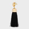 SUGARFIX by BaubleBar Threaded Fringe Statement Earrings - Black: Zinc Material, 3.4" Length - 3 of 3