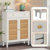 Lirago White Wooden Shoe Cabinet E1 MDF 43.7x31.5x15.7 4 Shelves 1 Drawer Adjustable Storage Organizer - 3 of 4