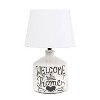 Welcome Home Rustic Ceramic Accent Table Lamp: Linen Shade, UL Listed - Simple Designs - 4 of 4