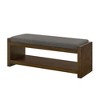 CAVINAS Retro 2-Tier Accent Shoe Bench Rock with Cushion & Lower Shelf,Multifunctional Storage Bench for Entryway,Living Room - 2 of 4