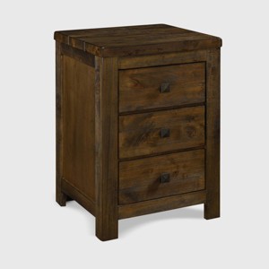 Stratford 3 Drawer Nightstand Rustic Brown - Finch - 1 of 4