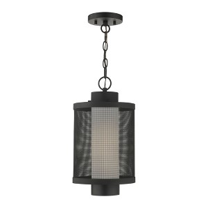 Livex Lighting Nottingham 1 - Light Pendant in  Textured Black - 1 of 4